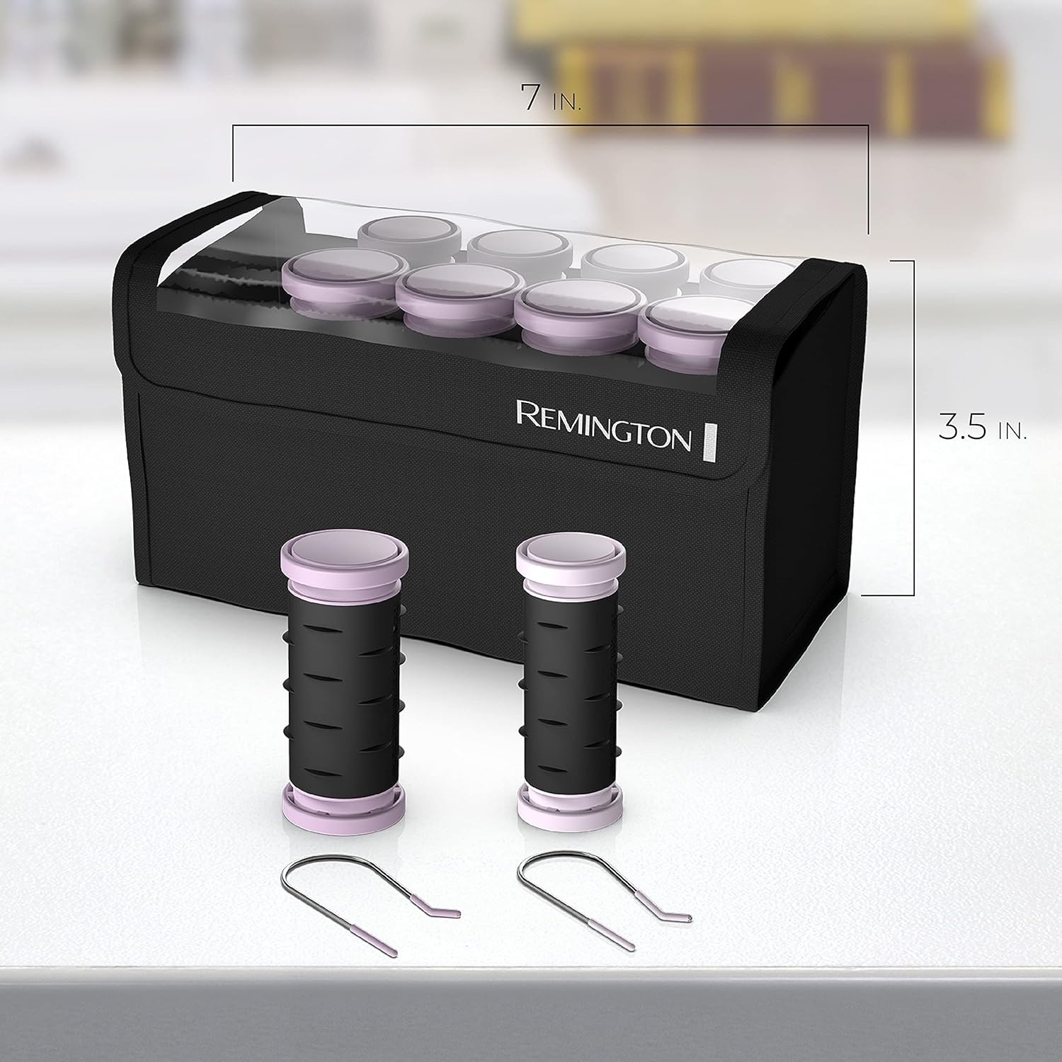 imageRemington Compact Ceramic Dual Voltage Hot Rollers for Long and Short Hair Hair Setters Hair Curlers 11 PurpleBlack 10 Piece Set1 Count Pack of 1