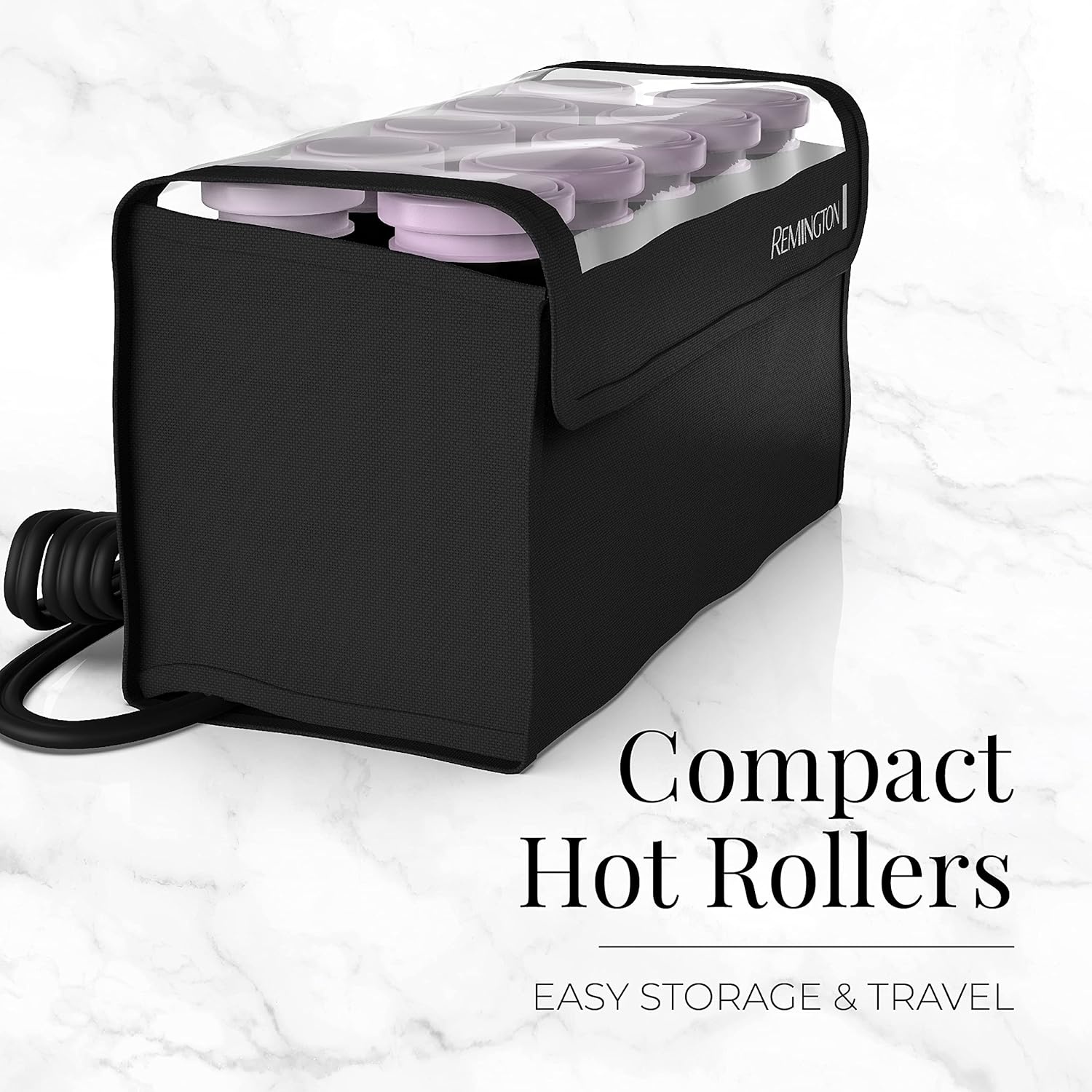 imageRemington Compact Ceramic Dual Voltage Hot Rollers for Long and Short Hair Hair Setters Hair Curlers 11 PurpleBlack 10 Piece Set1 Count Pack of 2