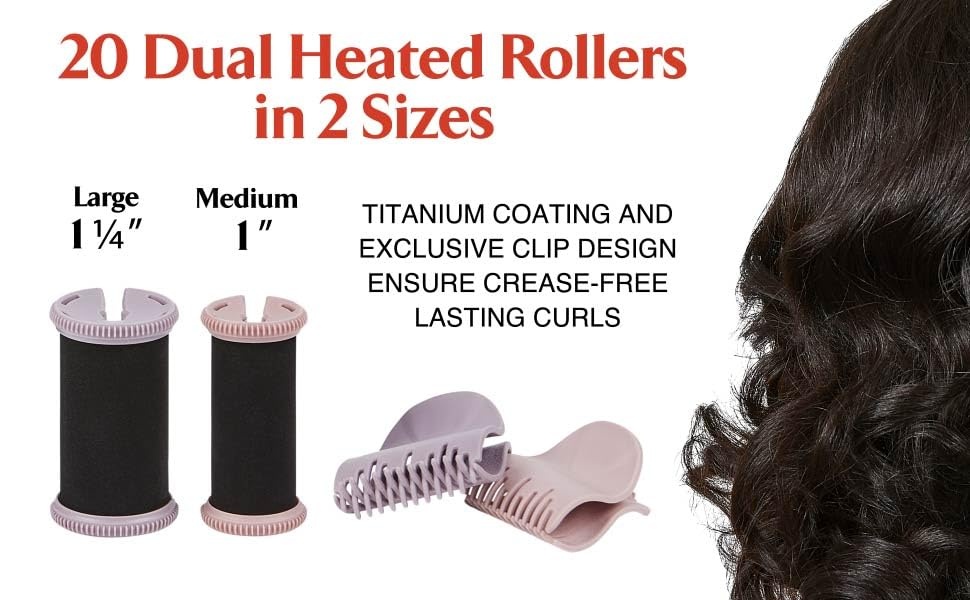 imageRemington Pro Hair Setter Hot Rollers Curlers With Thermaluxe Advanced Thermal Technology20 Count Pack of 1