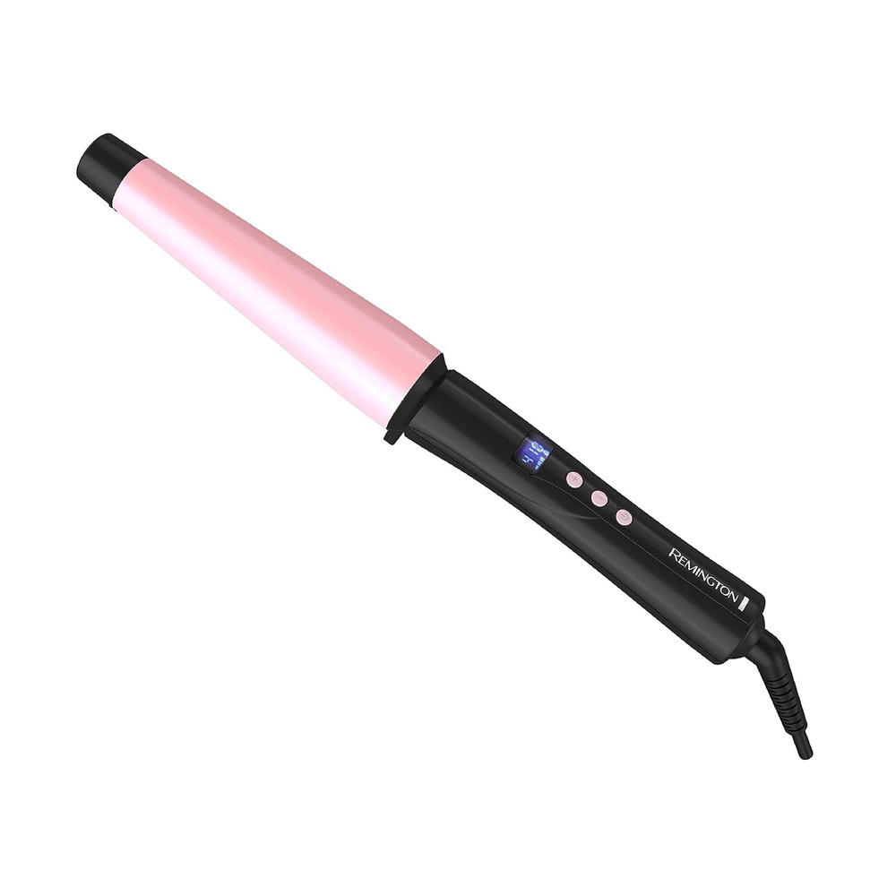 imageRemington CI9538 Pro 115 Pearl Ceramic Conical Curling Wand Digital Controls 10 Heat Settings BlackPink