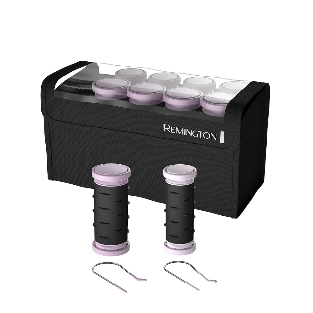 imageRemington Compact Ceramic Dual Voltage Hot Rollers for Long and Short Hair Hair Setters Hair Curlers 11 PurpleBlack 10 Piece Set1 Count Pack of 1