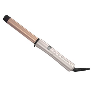 REMINGTON Shine Therapy Argan Oil & Keratin Infused 1 Inch Straight Barrel Curling Wand for Loose Waves, Includes Heat Glove(Champagne)