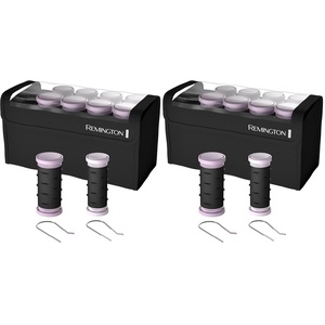 Remington Compact Ceramic Dual Voltage Hot Rollers for Long and Short Hair, Hair Setters, Hair Curlers, 1-1 ¼” Purple/Black, 10 Piece Set(1 Count (Pack of 2))