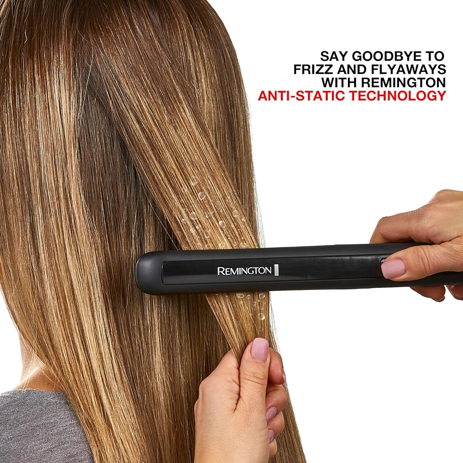 imageRemington 1 34 Flat Iron Hair Straightener with AntiStatic Technology 30Second Heat Up amp 60 Minute Auto Shutoff 30 Longer Ceramic Floating Plates Titanium Ceramic CoatingBlack