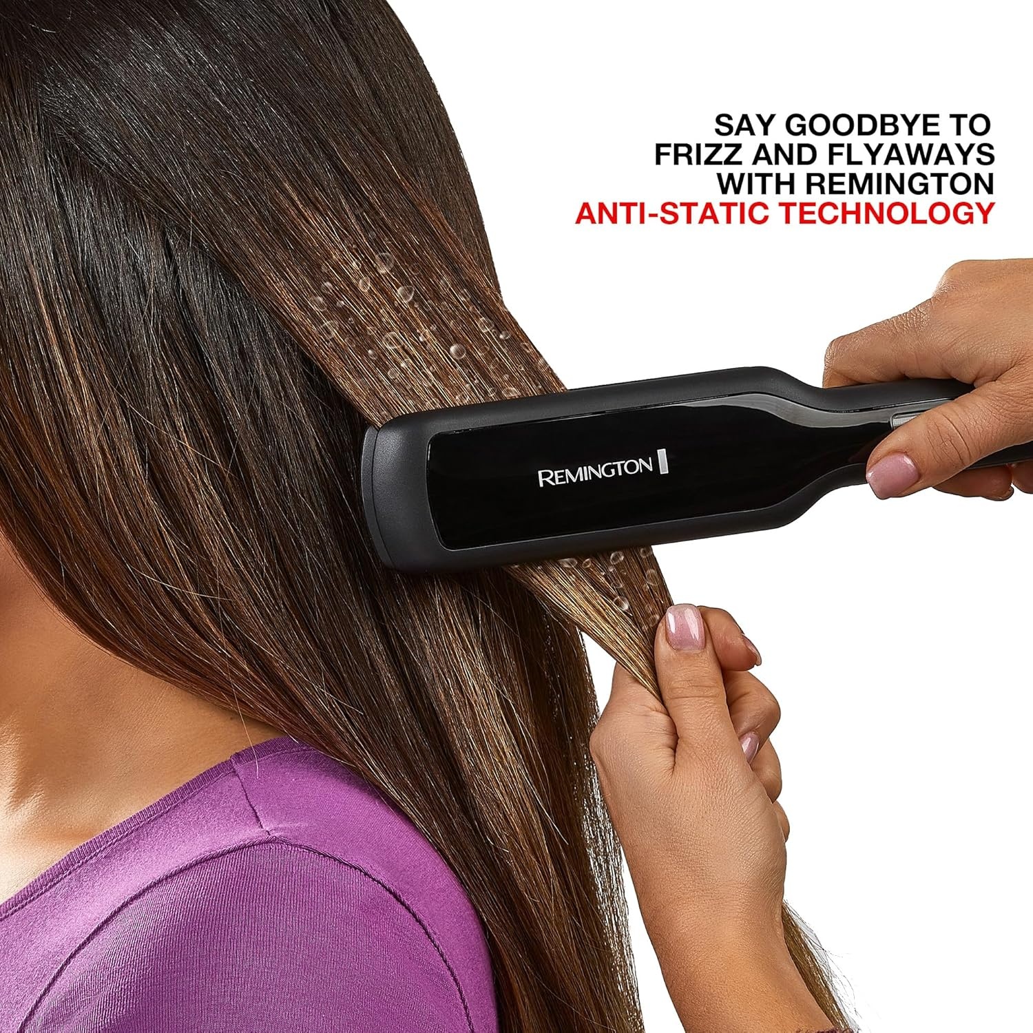 imageRemington 1 34 Flat Iron Hair Straightener with AntiStatic Technology 30Second Heat Up amp 60 Minute Auto Shutoff 30 Longer Ceramic Floating Plates Titanium Ceramic CoatingBlack