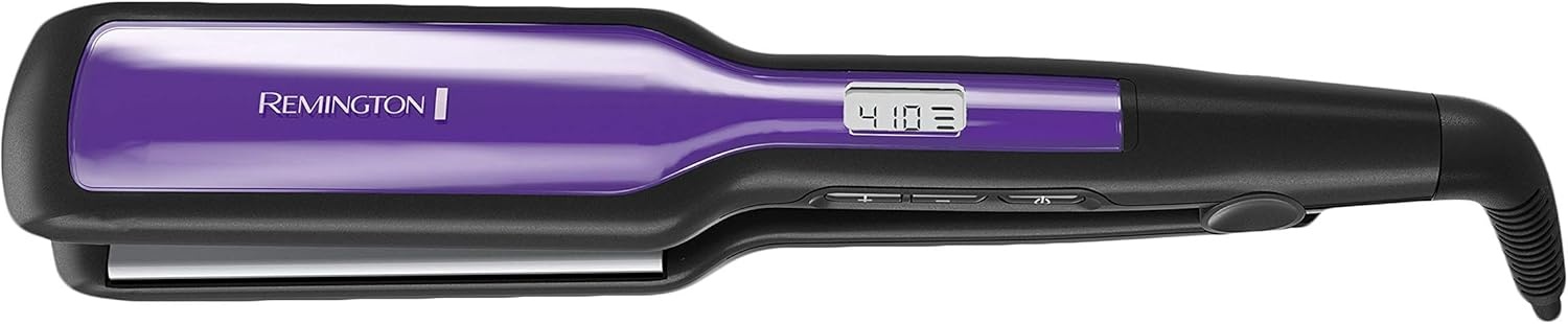 imageRemington 1 34 Flat Iron Hair Straightener with AntiStatic Technology 30Second Heat Up amp 60 Minute Auto Shutoff 30 Longer Ceramic Floating Plates Titanium Ceramic CoatingBlack