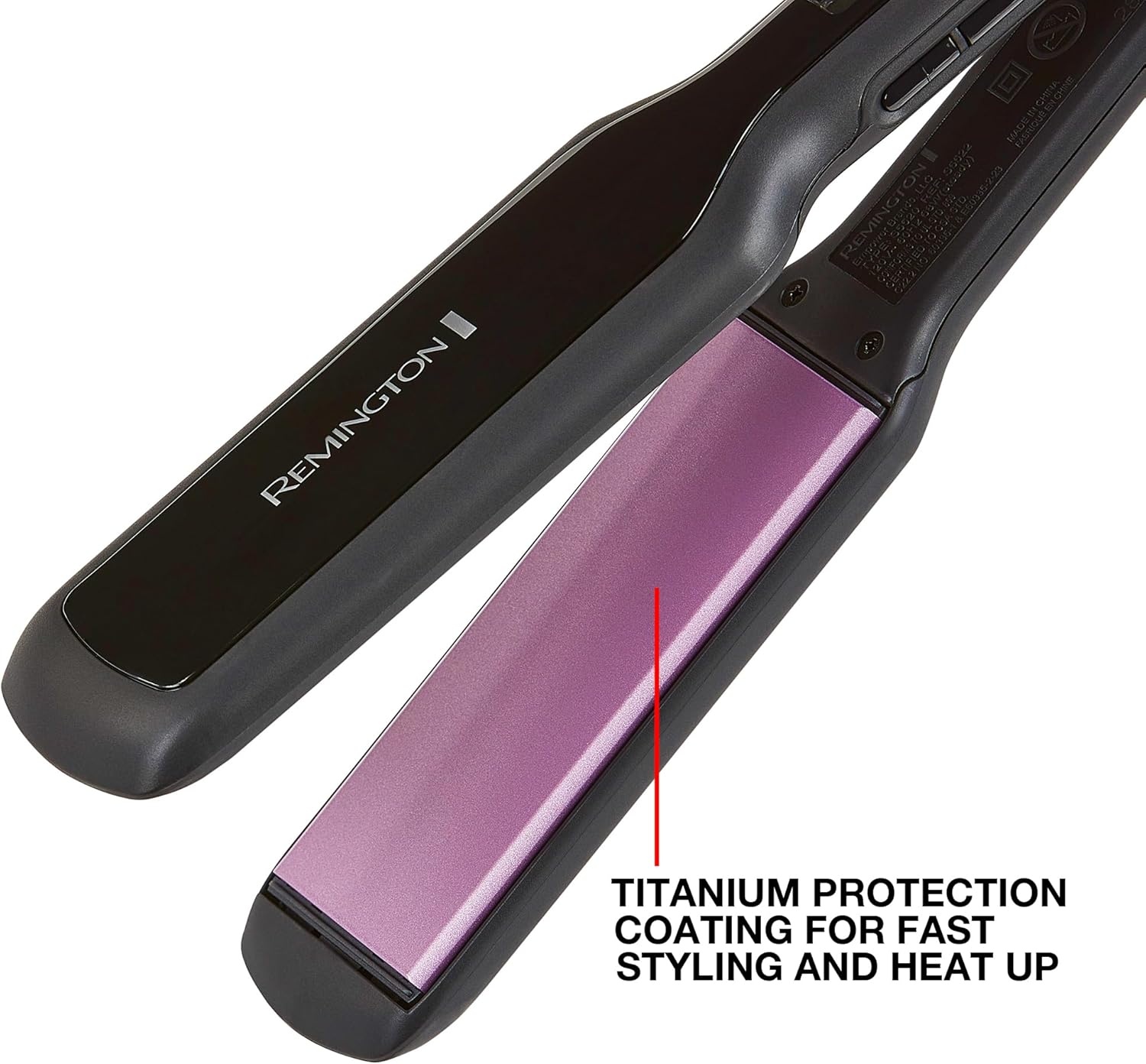 imageRemington 1 34 Flat Iron Hair Straightener with AntiStatic Technology 30Second Heat Up amp 60 Minute Auto Shutoff 30 Longer Ceramic Floating Plates Titanium Ceramic CoatingBlack