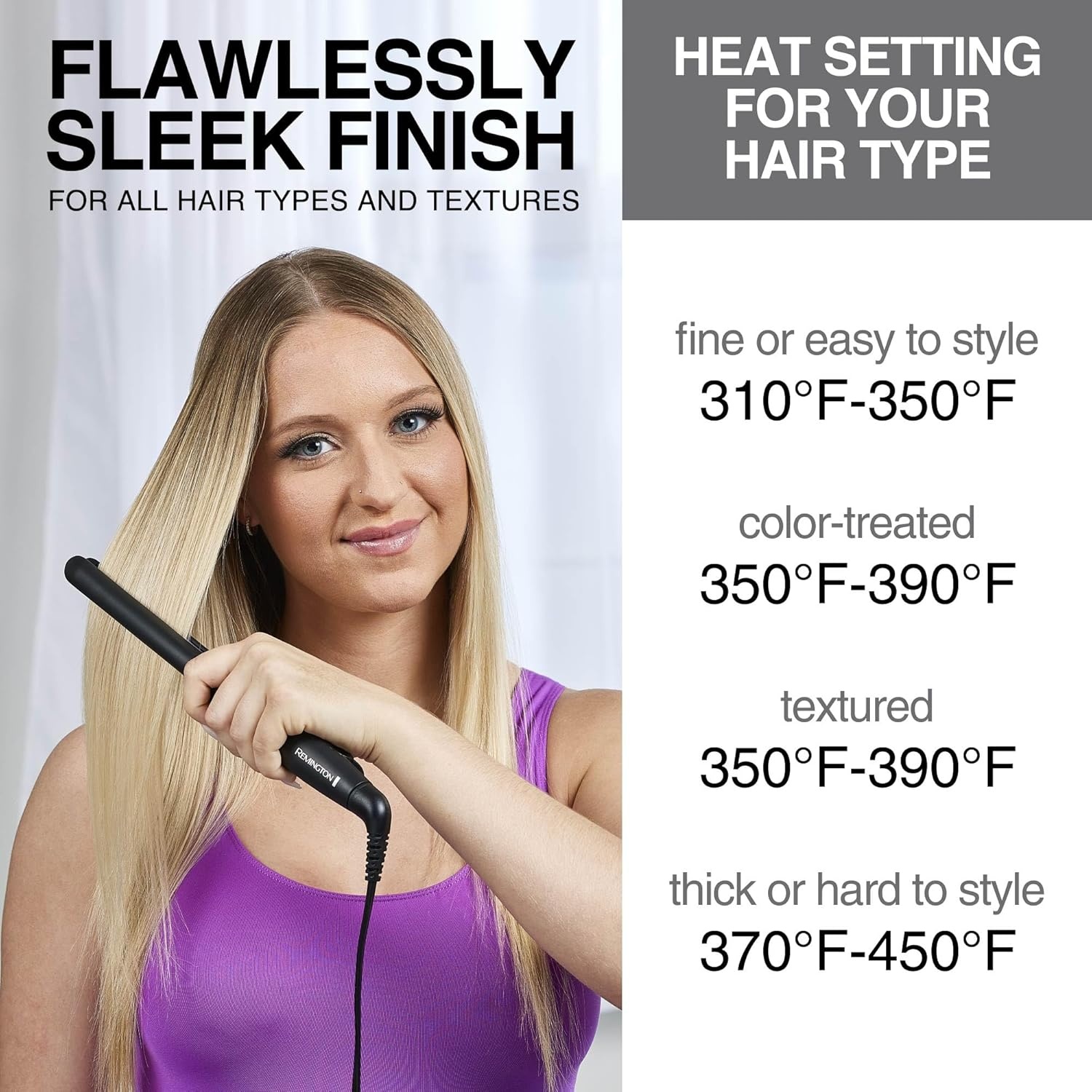 imageRemington 1 34 Flat Iron Hair Straightener with AntiStatic Technology 30Second Heat Up amp 60 Minute Auto Shutoff 30 Longer Ceramic Floating Plates Titanium Ceramic CoatingBlack