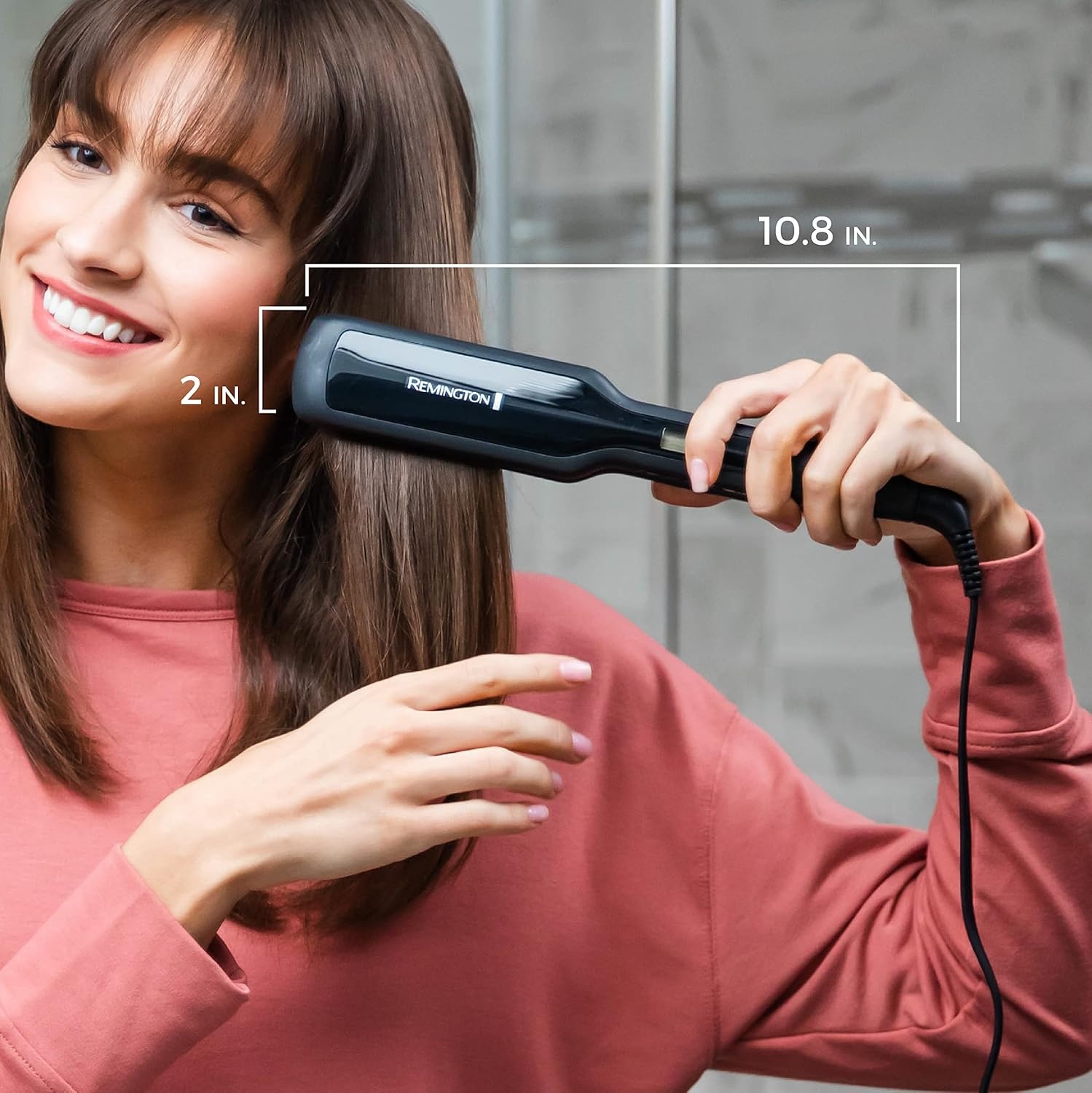 imageRemington 1 34 Flat Iron Hair Straightener with AntiStatic Technology 30Second Heat Up amp 60 Minute Auto Shutoff 30 Longer Ceramic Floating Plates Titanium Ceramic CoatingBlack