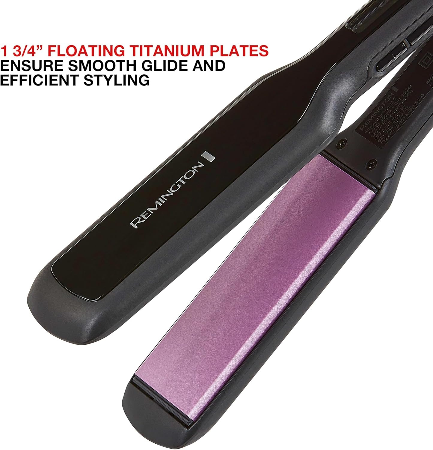 imageRemington 1 34 Flat Iron Hair Straightener with AntiStatic Technology 30Second Heat Up amp 60 Minute Auto Shutoff 30 Longer Ceramic Floating Plates Titanium Ceramic CoatingBlack