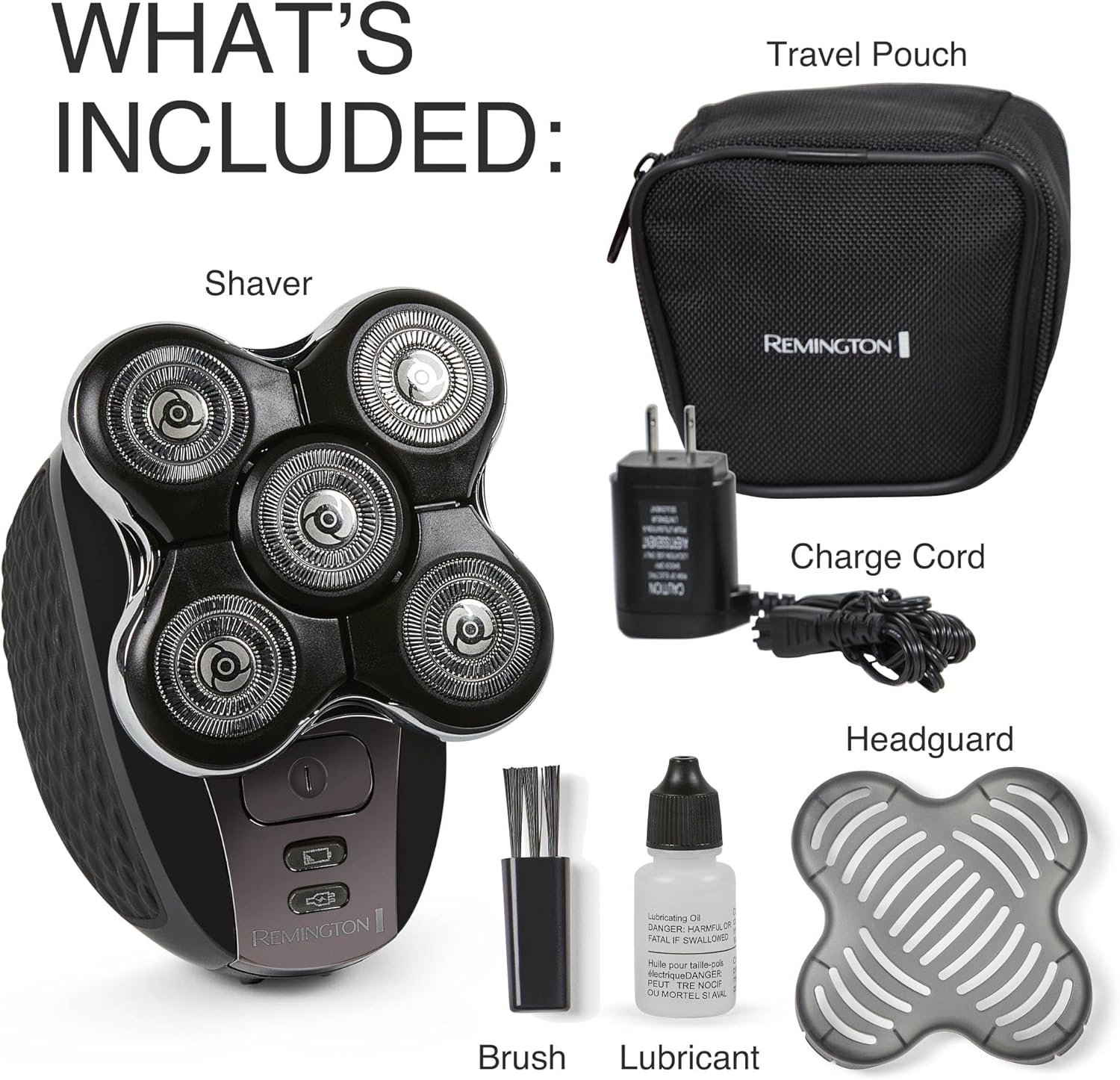 imageRemington Balder Deluxe XR7100 Head Rotary Shaver with Titanium Blades amp Storage Pouch for Bald Men WetDry Shaving with 5 Dual Track Flexing Heads and PopUp Trimmer1 Count Pack of 2