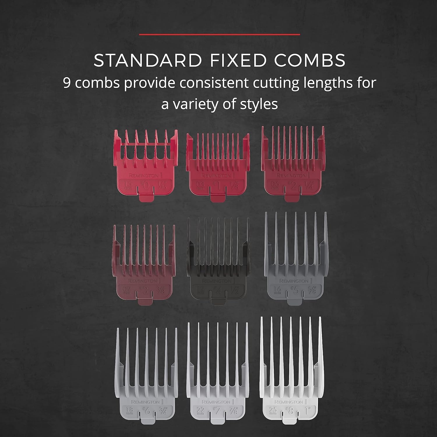 imageRemington Easy Fade Haircut Kit Hair Clippers for Men Tapered and Standard Fixed Combs Travel Case Included BlackBlack