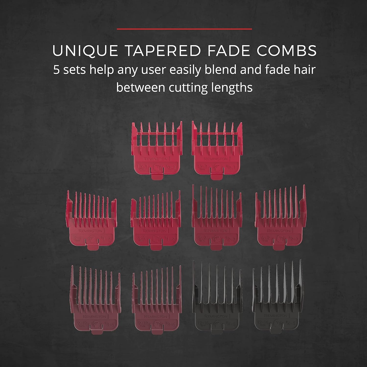 imageRemington Easy Fade Haircut Kit Hair Clippers for Men Tapered and Standard Fixed Combs Travel Case Included BlackBlack