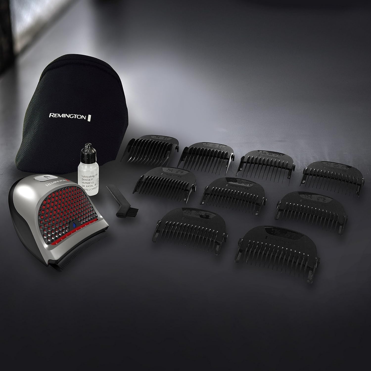 imageRemington Shortcut Pro SelfHaircut Trimmer Kit Waterproof Cordless Electric Razor for Head Beard and Body Curved Blades and 9 Trimmer Lengths Head Shaver 5Minute QuickCharge 14Piece Set