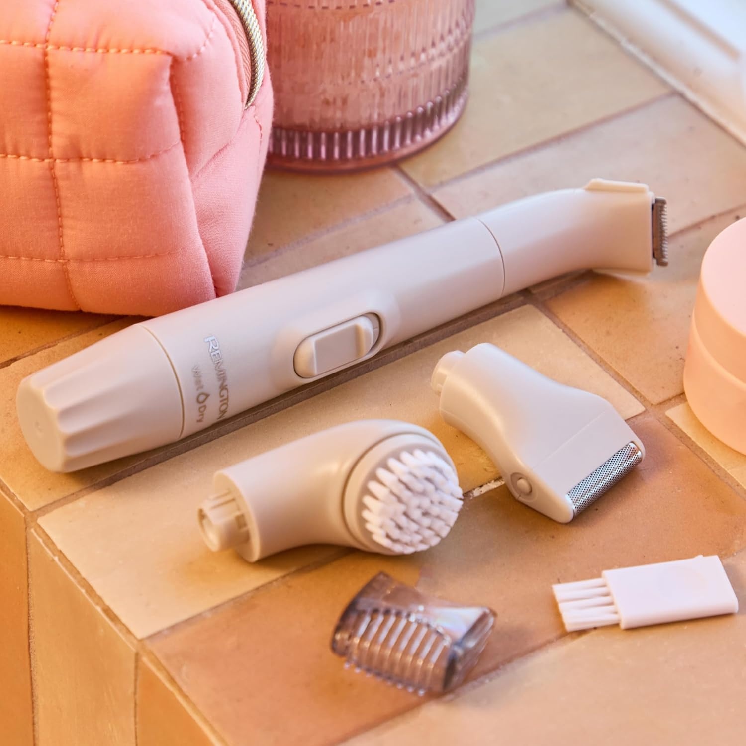 imageRemington Smooth amp Silky Body amp Bikini Kit Cordless bikini trimmer and shaver for women Waterproof for grooming in the shower WhitePinkBeige