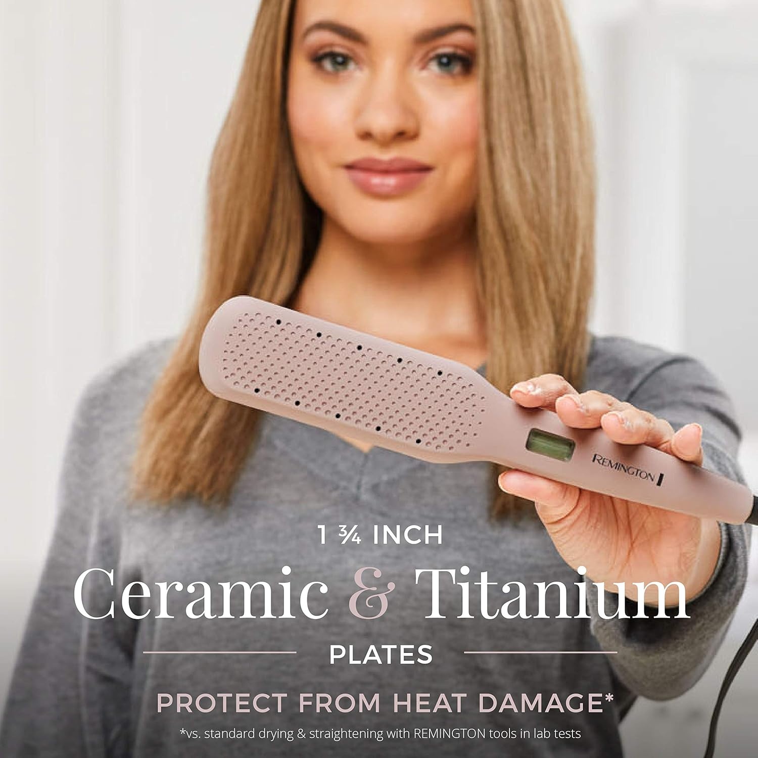 imageRemington Wet2Straight Hair Straightener Flat Iron 450F Salon High Heat 1 34 Inch plates Mauve1 34 Inch Pack of 2