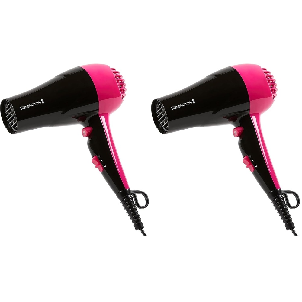 imageRemington Compact Styler Small amp Portable Hair Dryer Ceramic Blow Dryer with 2 HeatSpeed Settings amp Cool Shot Button for Smooth Finish Travel Size Lightweight Handheld Dryer 1875W1 Count Pack of 2