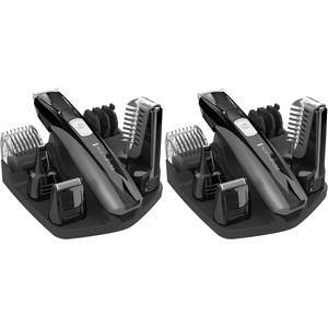 Remington Head to Toe Advanced Rechargeable Powered Body Groomer Kit, Beard Trimmer (10 Pieces), 6.3 Inch, Black(10 Piece Set (Pack of 2))