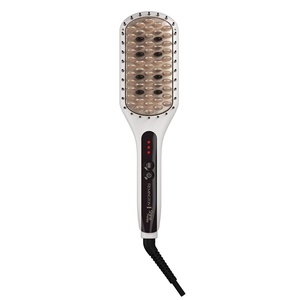 Remington Shine Therapy Hair Straightener Thermal Brush – Ceramic Infusion Technology, Argan Oil & Keratin Infused, One Pass Hair Straightener Brush with 7 Precision Heat Settings, Cool Tip Bristles(1 Count (Pack of 1))