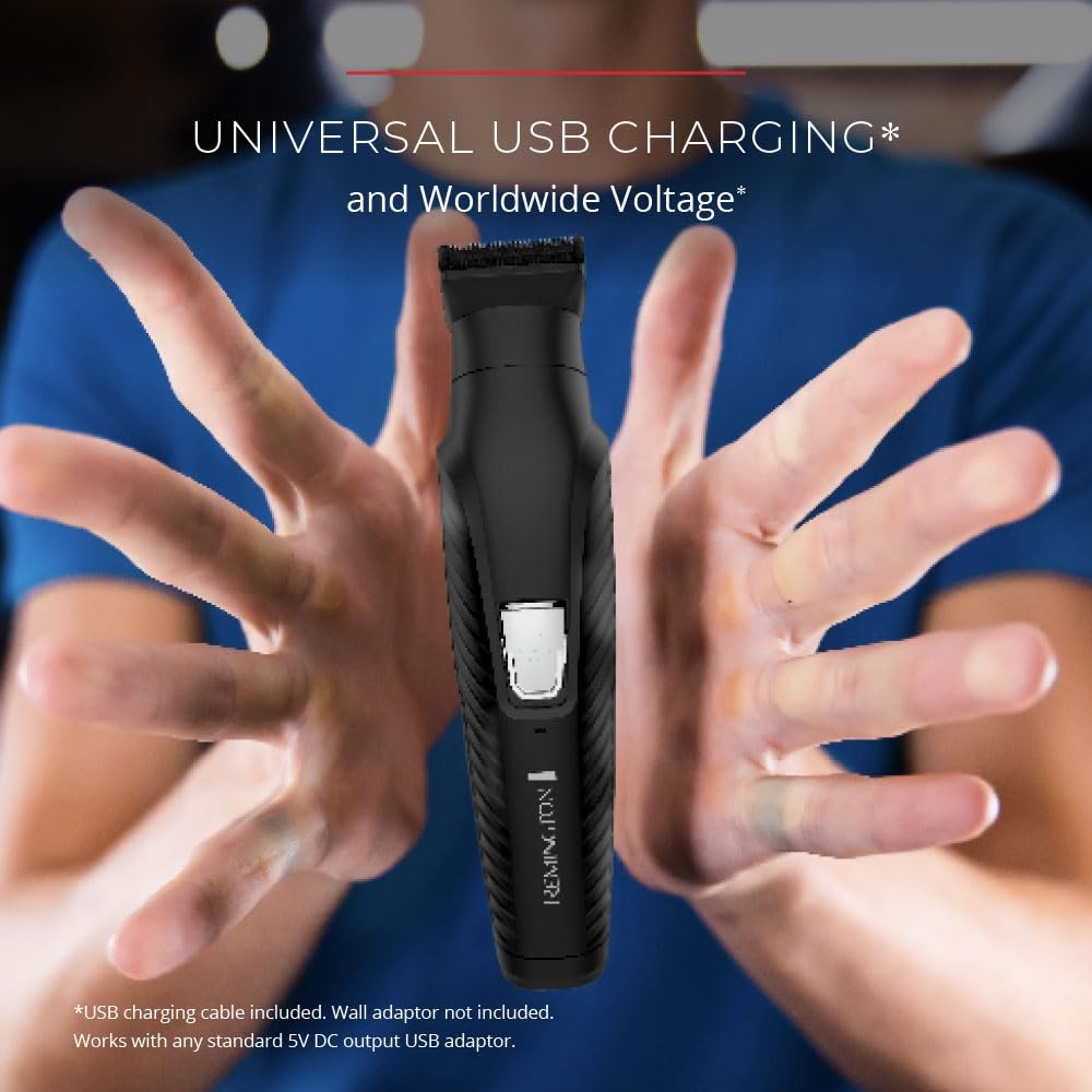 image:imageRemington AllinOne Groomer 10 Pcs Grooming Kit with 16 Length and Style Settings Up to 70 Minute Runtime for Premium Performance with Smooth Glide ComfortGraphite